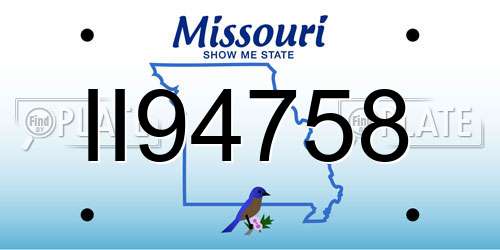 II94758 Missouri License Plate