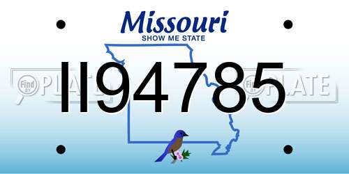 II94785 Missouri License Plate