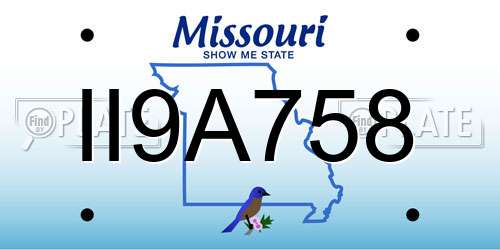 II9A758 Missouri License Plate