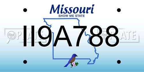 II9A788 Missouri License Plate