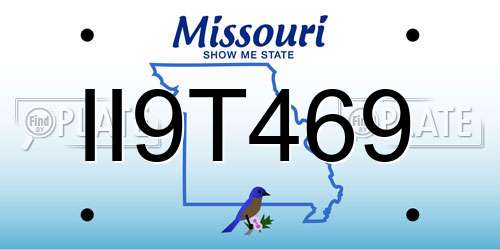 II9T469 Missouri License Plate