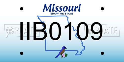 IIB0109 Missouri License Plate