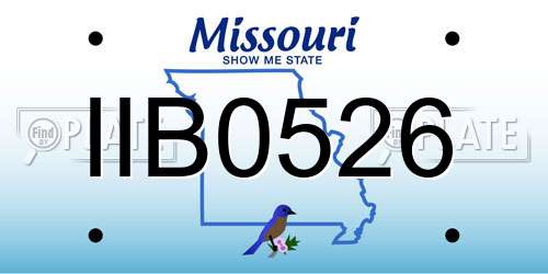 IIB0526 Missouri License Plate