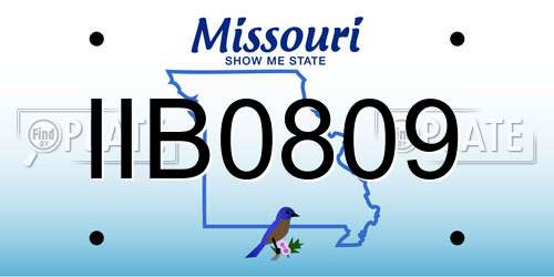IIB0809 Missouri License Plate