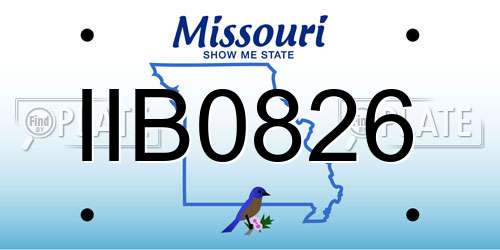 IIB0826 Missouri License Plate