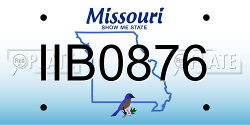 IIB0876 Missouri License Plate