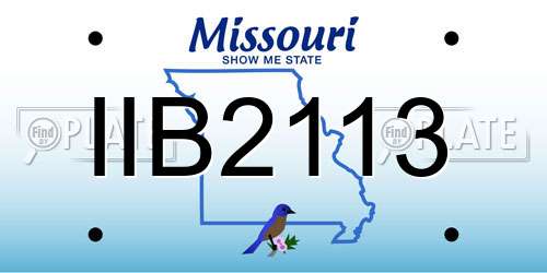 IIB2113 Missouri License Plate