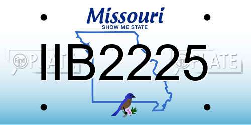 IIB2225 Missouri License Plate