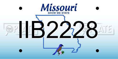 IIB2228 Missouri License Plate