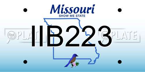 IIB223 Missouri License Plate