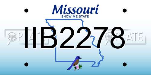 IIB2278 Missouri License Plate