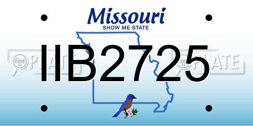 IIB2725 Missouri License Plate