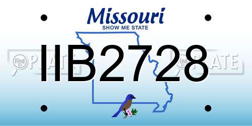 IIB2728 Missouri License Plate