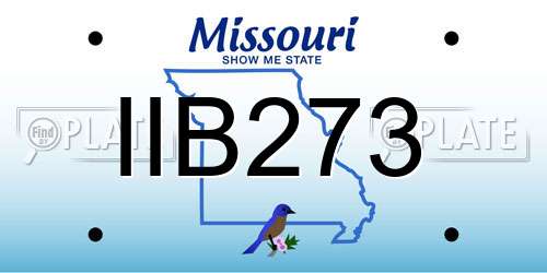 IIB273 Missouri License Plate
