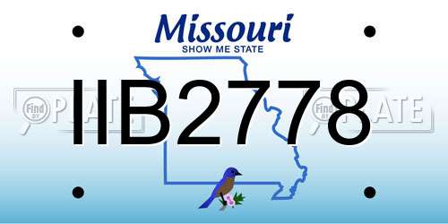 IIB2778 Missouri License Plate