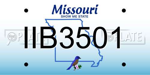 IIB3501 Missouri License Plate