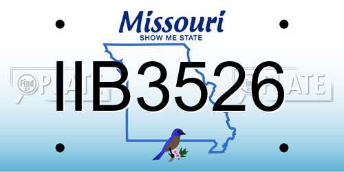 IIB3526 Missouri License Plate