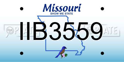IIB3559 Missouri License Plate