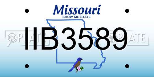 IIB3589 Missouri License Plate