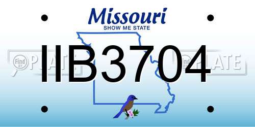 IIB3704 Missouri License Plate