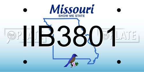 IIB3801 Missouri License Plate