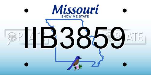 IIB3859 Missouri License Plate