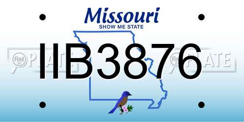 IIB3876 Missouri License Plate