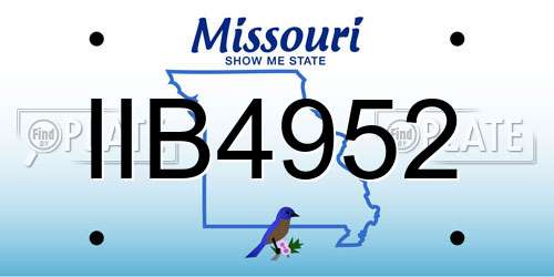 IIB4952 Missouri License Plate
