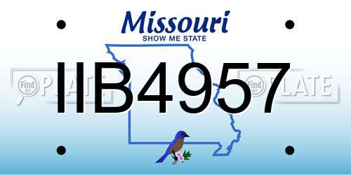 IIB4957 Missouri License Plate