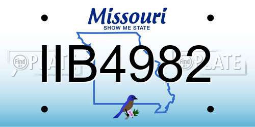 IIB4982 Missouri License Plate