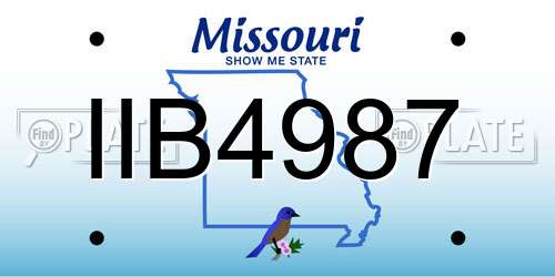 IIB4987 Missouri License Plate