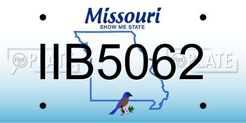 IIB5062 Missouri License Plate