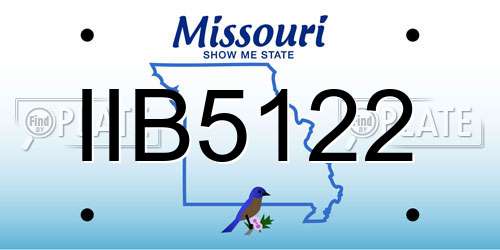 IIB5122 Missouri License Plate