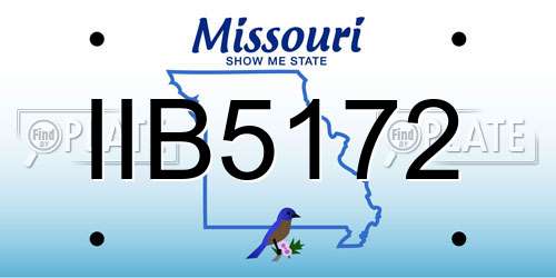 IIB5172 Missouri License Plate