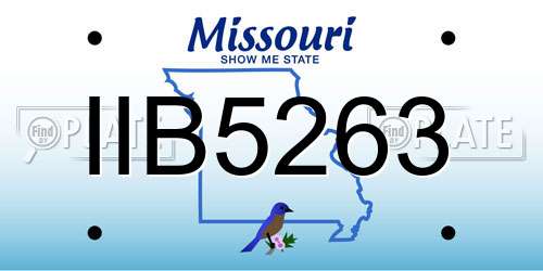 IIB5263 Missouri License Plate