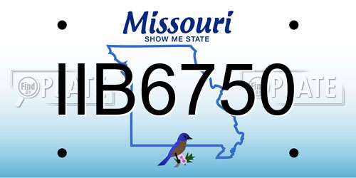 IIB6750 Missouri License Plate