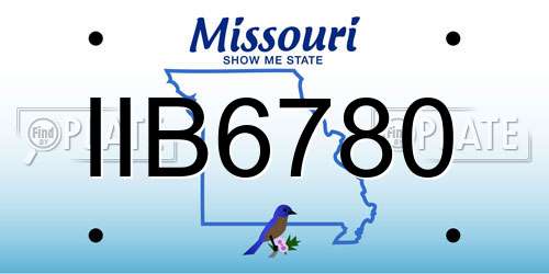IIB6780 Missouri License Plate