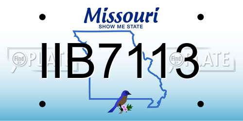 IIB7113 Missouri License Plate