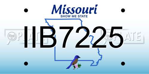 IIB7225 Missouri License Plate