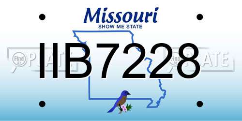 IIB7228 Missouri License Plate