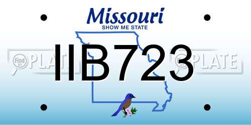 IIB723 Missouri License Plate