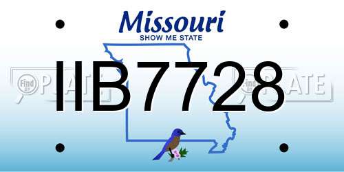 IIB7728 Missouri License Plate