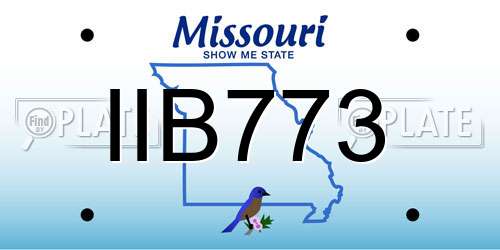 IIB773 Missouri License Plate
