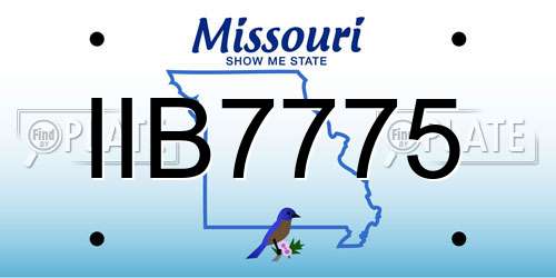 IIB7775 Missouri License Plate