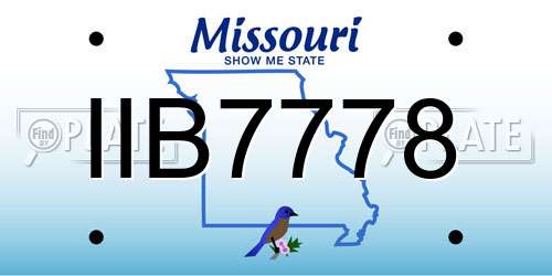 IIB7778 Missouri License Plate