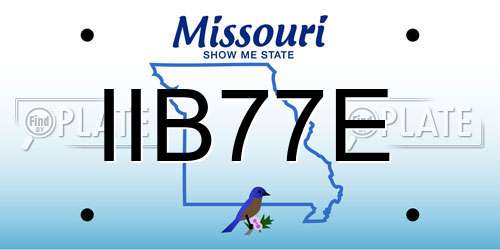 IIB77E Missouri License Plate