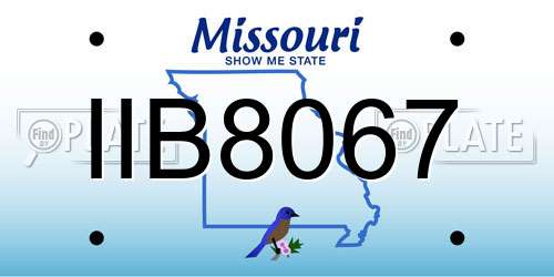 IIB8067 Missouri License Plate