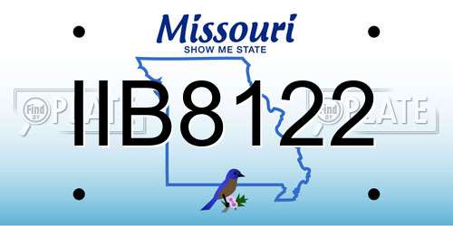IIB8122 Missouri License Plate