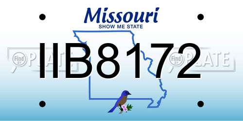 IIB8172 Missouri License Plate