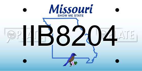 IIB8204 Missouri License Plate